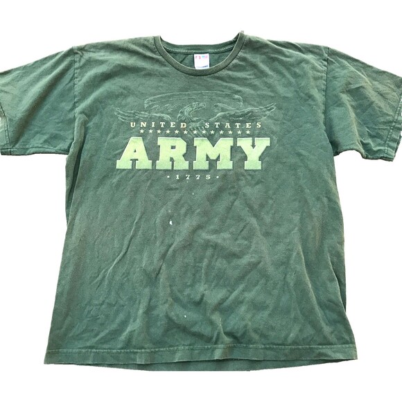 Vintage US Army T-Shirt Green Men’s Size XL Bayside Tag - Picture 1 of 3